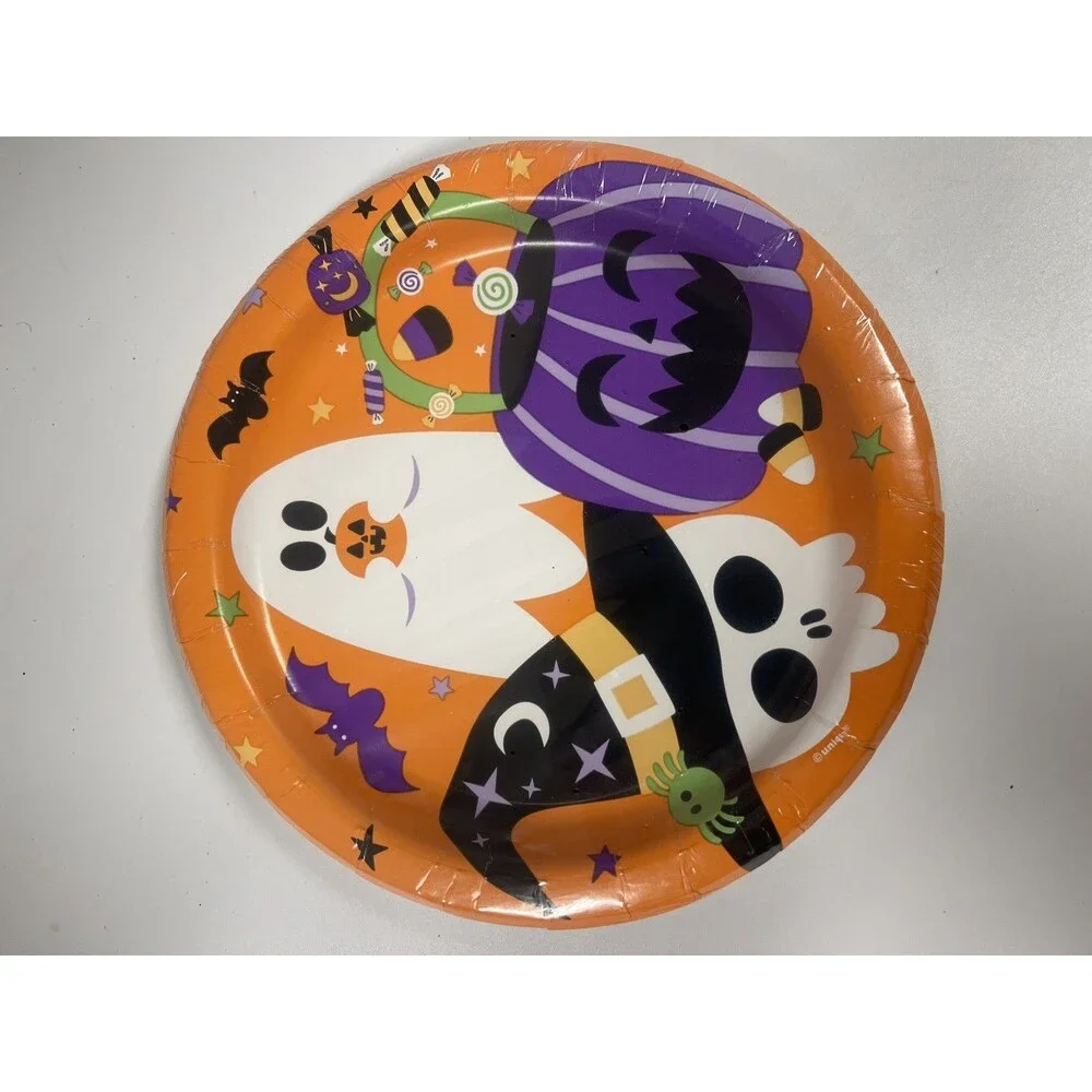 Halloween party supplies Plates, Cups, Napkins And decorations Party Of 8 #314